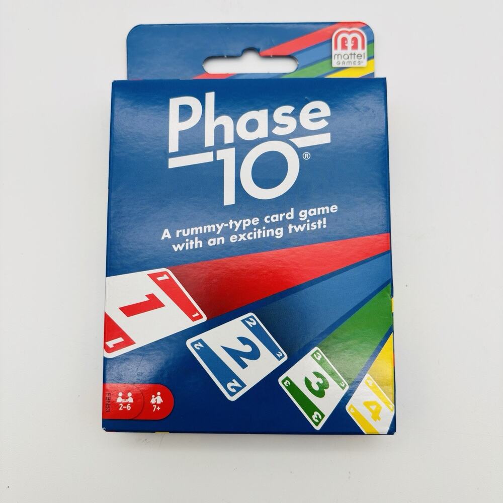 Phase 10 Card Game by Mattel (110 cards, 2-6 players, ages 7+, 2023). New In Box